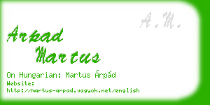 arpad martus business card